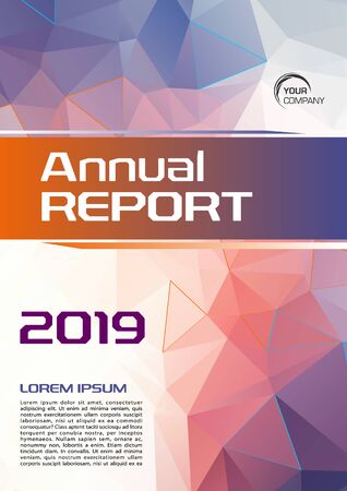 Modern vector flyer, annual report, brochure cover, background with colorful low poly triangleのイラスト素材
