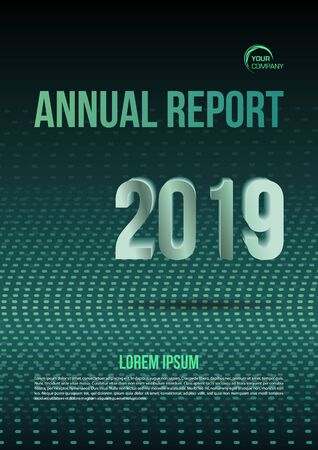 Modern vector flyer, annual report, brochure cover, background with dotted background in green colorのイラスト素材