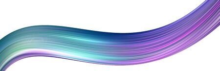 Abstract modern colorful brush stroke wave isolated on white background