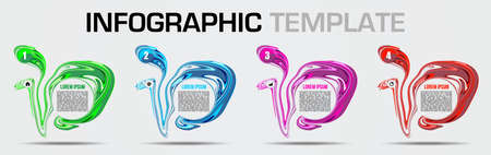 Modern colorful infographics options template vector with swirl marble design elementのイラスト素材
