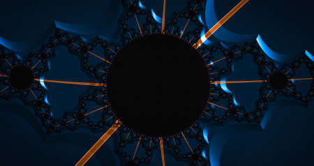 Abstract fractal pattern texture in blue color. Digitally generated background, 3D renderingの写真素材