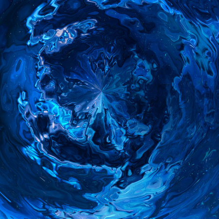 Abstract blue colorful marble, mix liquid color swirl texture. Modern background illustrationの写真素材