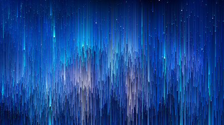 Abstract blue colorful pixel sorting background with small particlesの写真素材