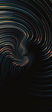 Abstract swirl glowing line with dark shadow. Texture 3D backgroundの写真素材