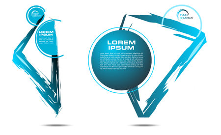 Set of vector colorful brush stroke web banners on white backgroundのイラスト素材