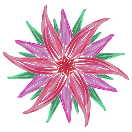 Pastel purple vector flower blossom. Hand painted nature, plant element on white backgroundのイラスト素材