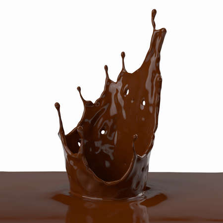 Chocolate splash is crown shape. 3D rendering, 3d illustration.の写真素材
