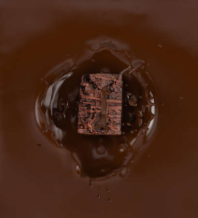 A splash of chocolate. 3d rendering, 3d illustration.