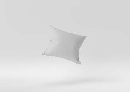 Creative minimal paper idea. Concept white pillow with white background. 3d render, 3d illustration.の写真素材