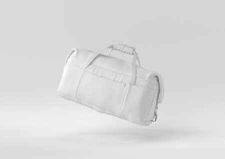 White Bag Women Fashion accessories floating in white background. minimal concept idea creative. 3D render.の写真素材