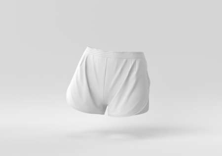 White Shorts in white background. minimal concept idea creative. monochrome. 3D render.の写真素材