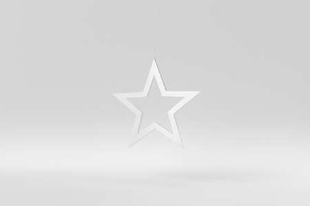 Merry Christmas. Christmas elements hanging line on a white background. minimal concept. monochrome. 3D render.の写真素材