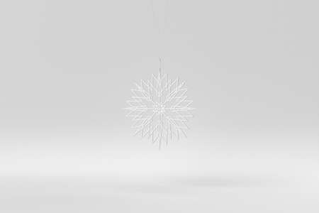 Merry Christmas. Christmas elements hanging line on a white background. minimal concept. monochrome....