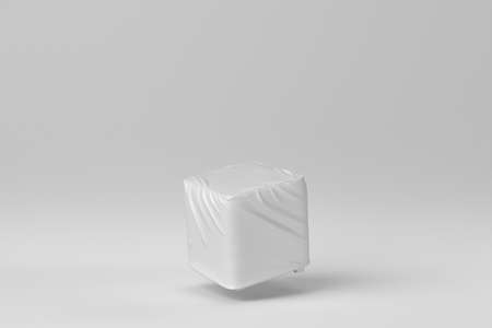 Cozy soft chairs on white background. minimal concept. 3D render.の写真素材