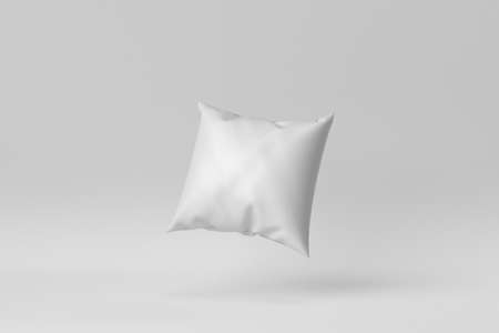 Blank soft pillow on white background. minimal concept. 3D render.の写真素材