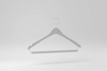 Coat hanger on white background. Paper minimal concept. 3D render.の写真素材
