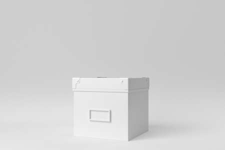 White box on white background. Design Template, Mock up. 3D render.の写真素材