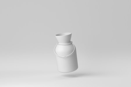 Ceramic vase on white background. minimal concept. 3D render.の写真素材