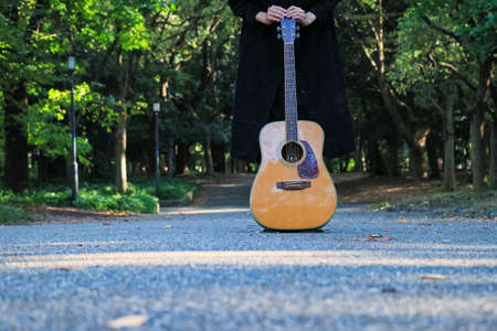 Girl with acoustic guitar Musical instrument music