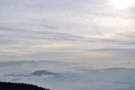 landscape in fog