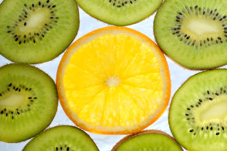 kiwi and orangeの写真素材