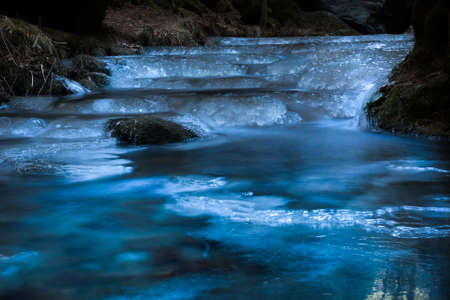 ice on the streamの写真素材