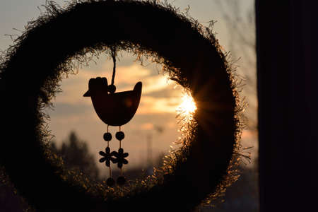 Spring decoration in sunsetの写真素材