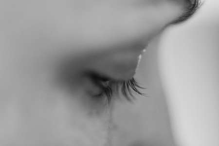 Eye close up, black and whiteの写真素材