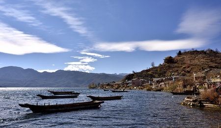 Lugu Lakeの写真素材