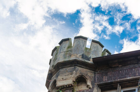 Castle tower against a beautiful blue sky.のeditorial素材