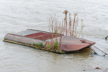 Pontoon, floating bridge, deck on the water.