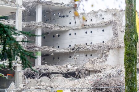 Demolition of an old parking facility.