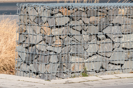 Gabions, gabion for Wall, embankments, noise barrier, windbreak wall.の写真素材