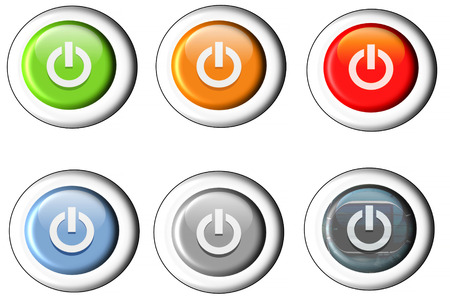 Six different buttons Start icon power button.の写真素材