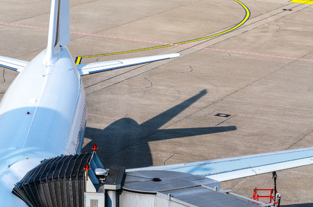 Passenger aircraft at the gate to prepare for the entrance of the passengers.の写真素材