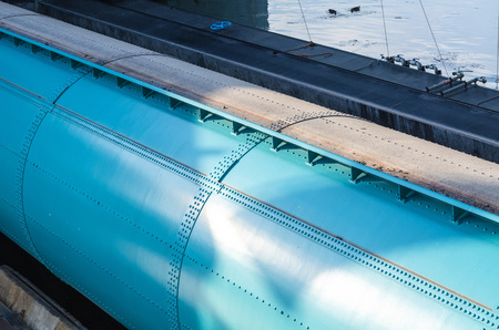 View from the top of the sluice at Baldeneysee in Essen Germany.の写真素材