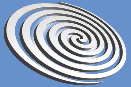 Abstract spiral with snail wind against light blue gradient background.の写真素材