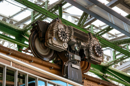 Drive and motor suspension railway in Wuppertal Germany.の写真素材