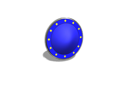 EU medal in 3D against white backgroundの写真素材