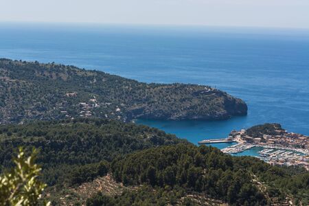 Spain Mallorca, panorama of Port de Andratx, Balearic Islandsの写真素材