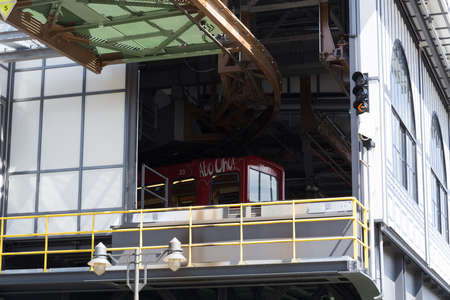 WUPPERTAL; NRW; GERMANY - JULY 31;  Suspension railway in the station Wuppertal Vohwinkel.Die...