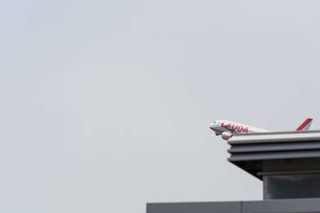 DuSSELDORF, NRW, GERMANY - JUNE 18, 2019: Airplane of the Lauda Air at the international airport in...