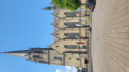 WARSTEIN, GERMANY -JUNE 08, 2023: Warstein, Germany-June 08, 2023: Visit to the Warsteiner World campsite with the RV camper. With a city tour.のeditorial素材
