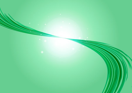 curving green network wave backgroundのイラスト素材