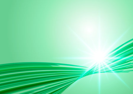 Shining green abstract wave backgroundのイラスト素材