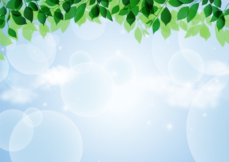 Eco image background of sky and leavesのイラスト素材