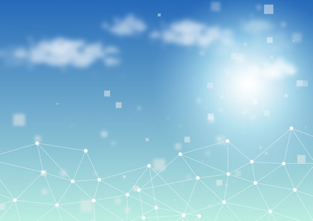 Bright sky and network backgroundのイラスト素材