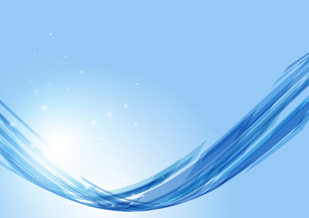 Bright blue abstract wave backgroundのイラスト素材