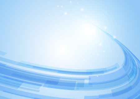 blue technology wave image backgroundのイラスト素材