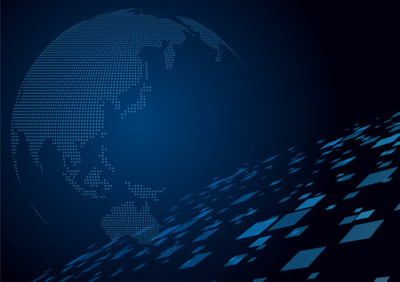 World map and digital image backgroundのイラスト素材